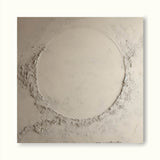 Large Beige Circle Abstract Painting Original Beige Abstract Painting Pure Beige Texture Wall Art