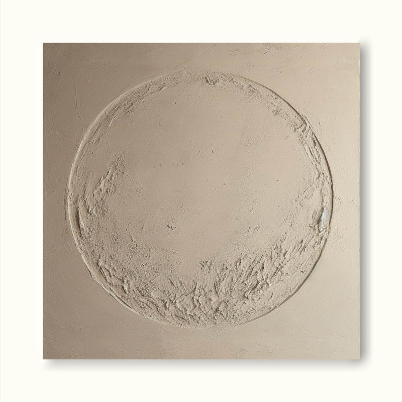 Pure Beige Minimalist Painting Beige Plaster Textured Wall Art Neutral Beige Painting On Canvas