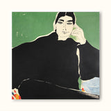 Modern Minimalist Woman Art Female Minimalist Wall Art Minimalist Portrait Painting Framed 
