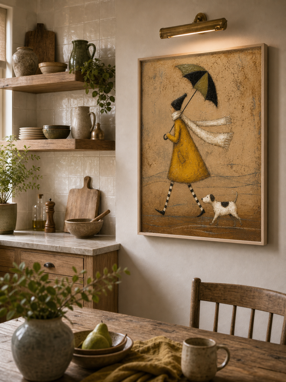 Vintage Minimalism Figures Art Large Abstract Figure Painting Framed Textured Painting For Living Room