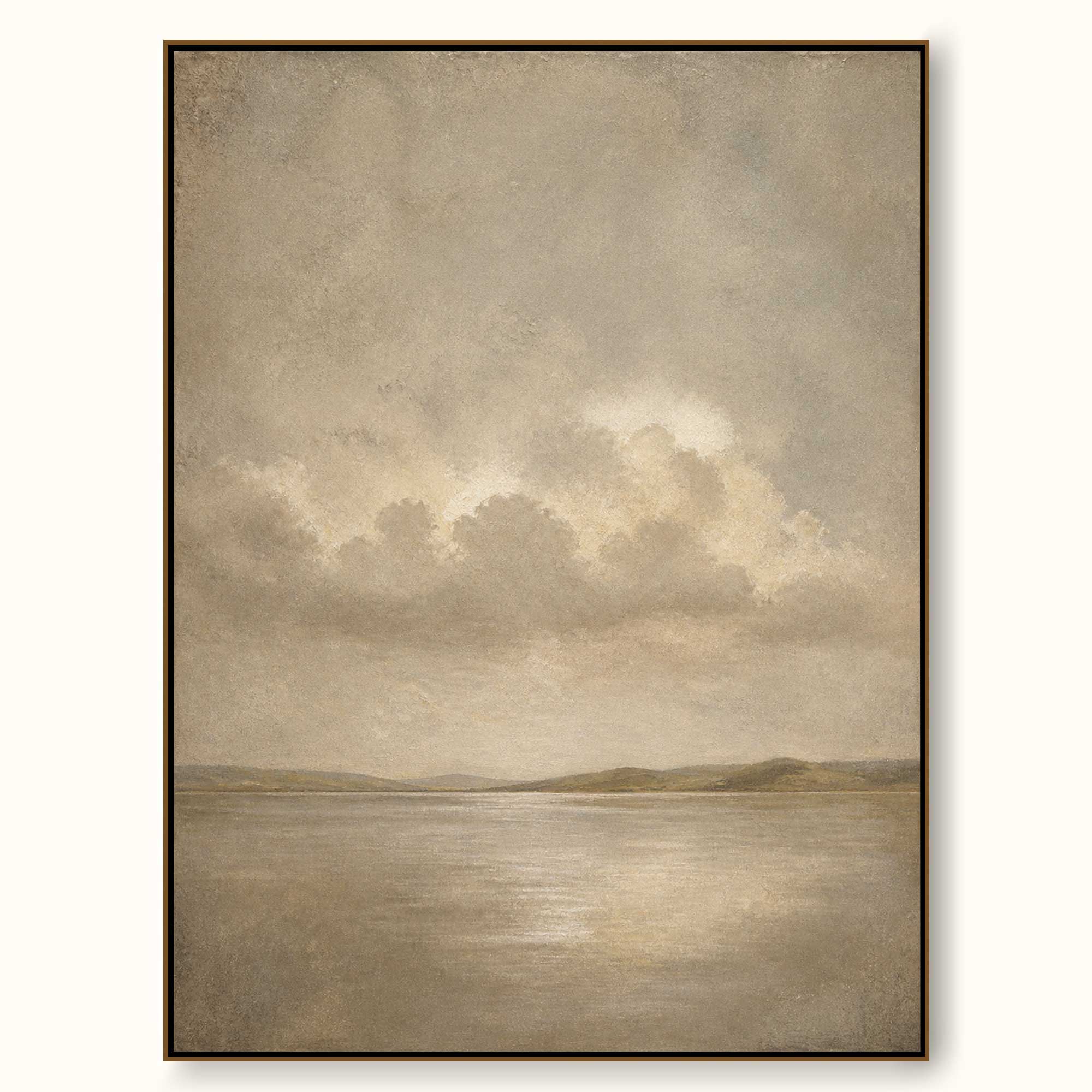 Minimalist Neutral Beach Oil Painting Large Minimalist Ocean Canvas Art