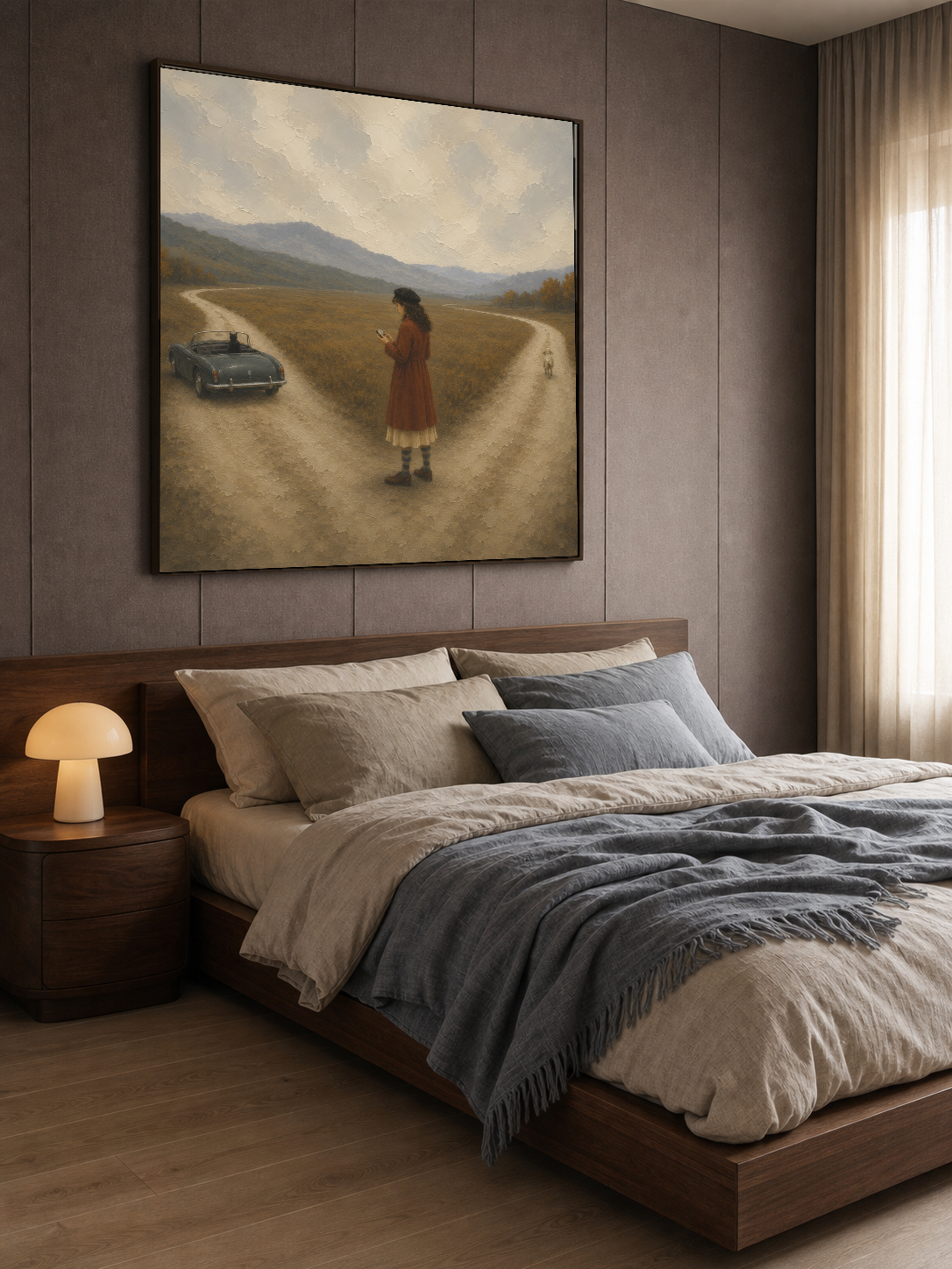 Square Realism Artwork With Textured Finish For Modern Vintage And Rustic Interior Design