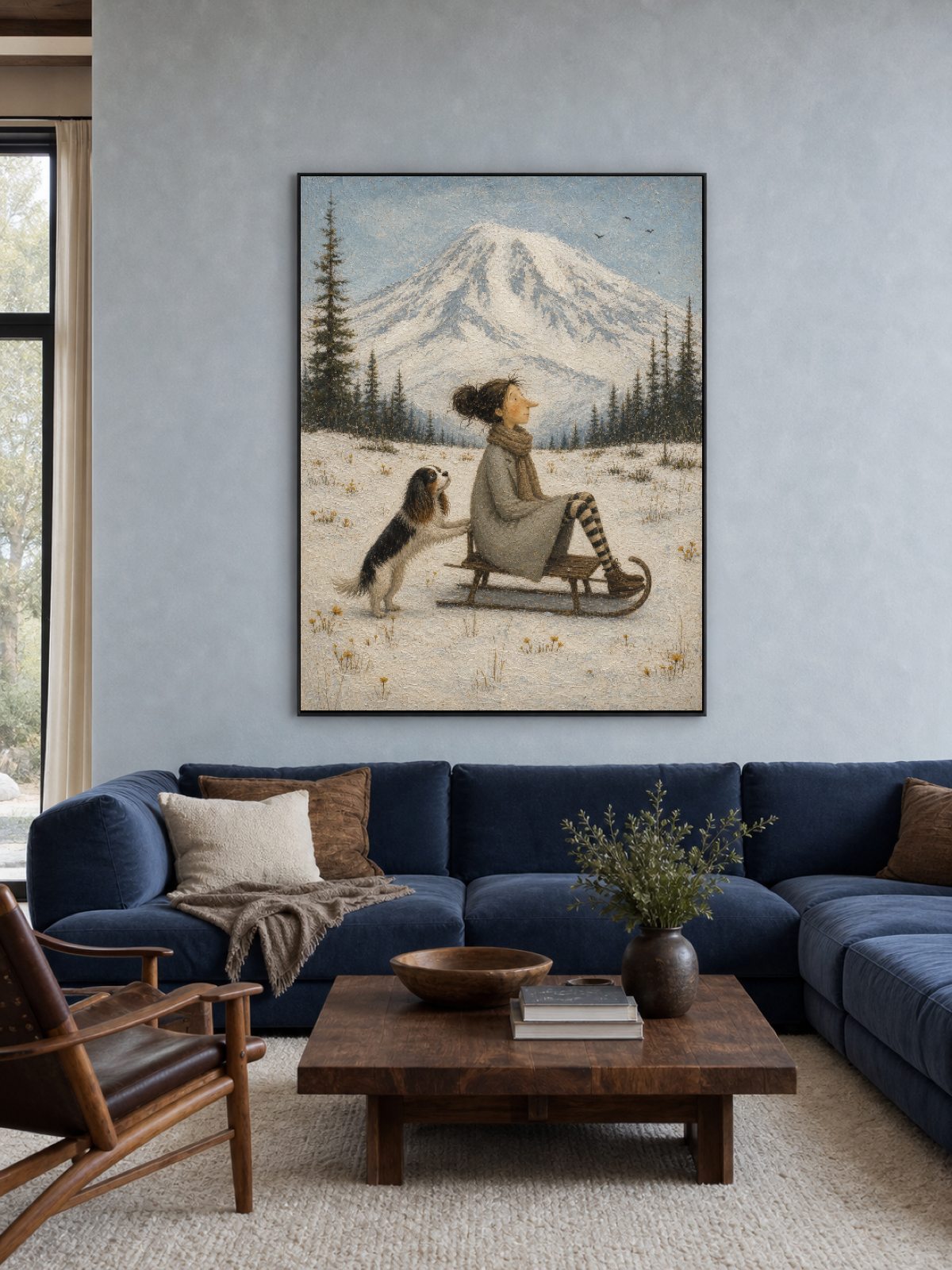 Vintage Mount Rainier Pet Travel Art Original Winter Mountain Art