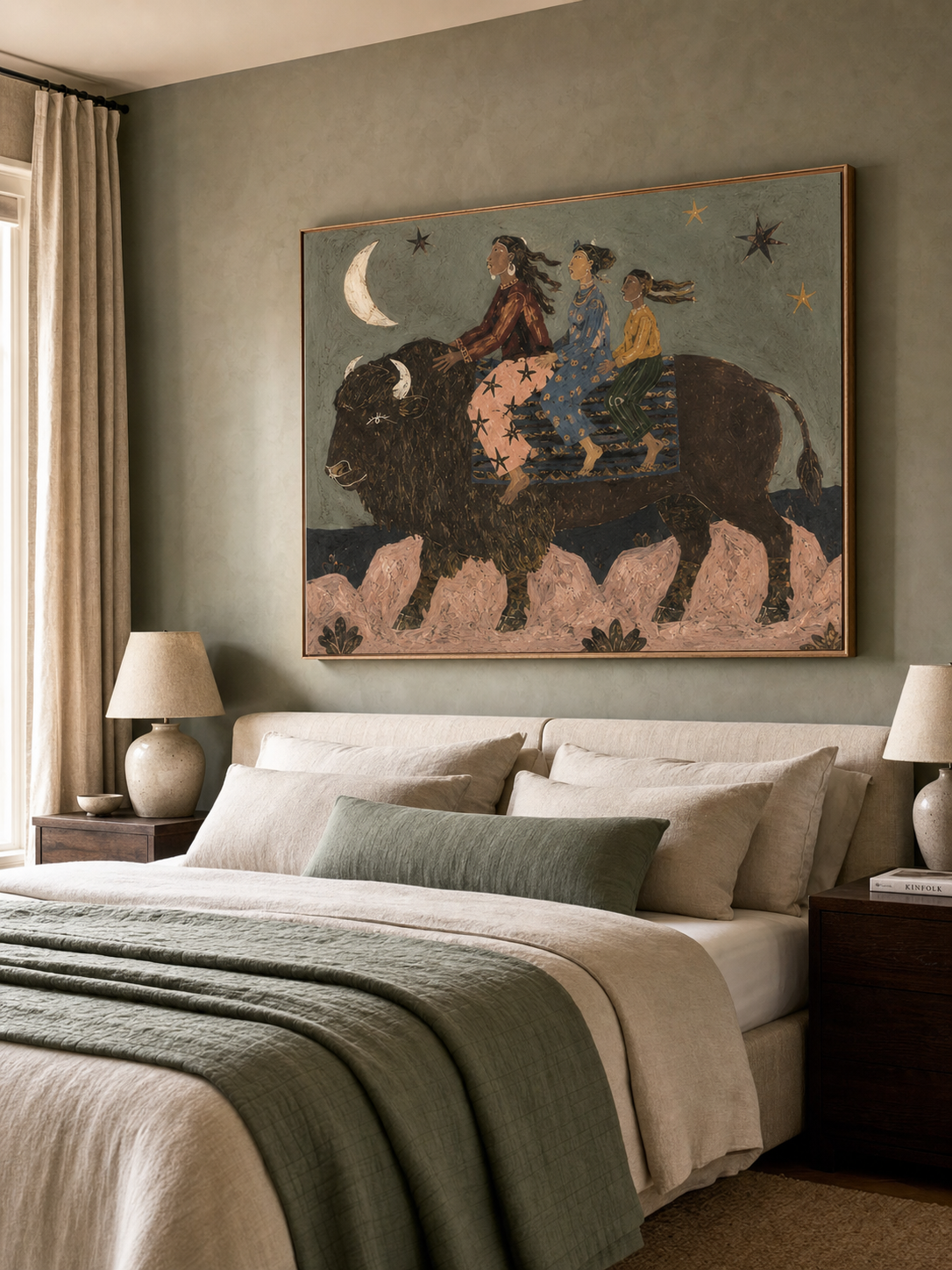 Rustic Luxury Villa Animal Painting Above Couch Large Texture Bohemian Wall Art Canvas