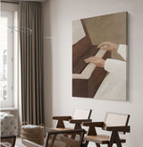 Female Pianist Hands And Piano Keys Oil Painting On Canvas Framed