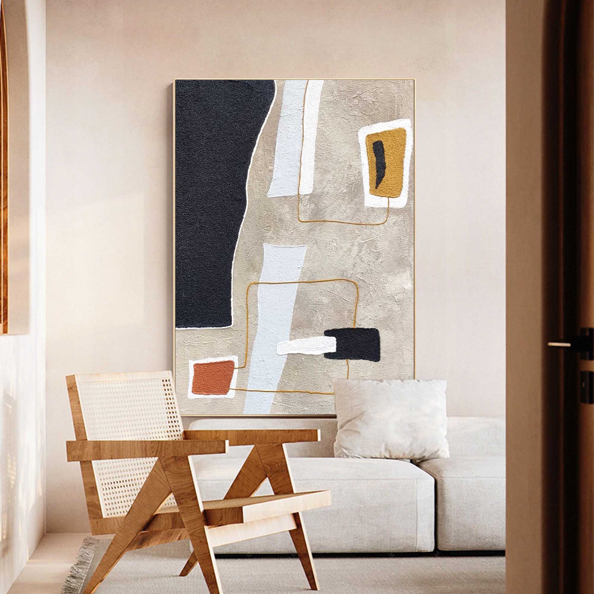 Contemporary Minimalist Art Framed Acrylic Minimalist Abstract Painting ...