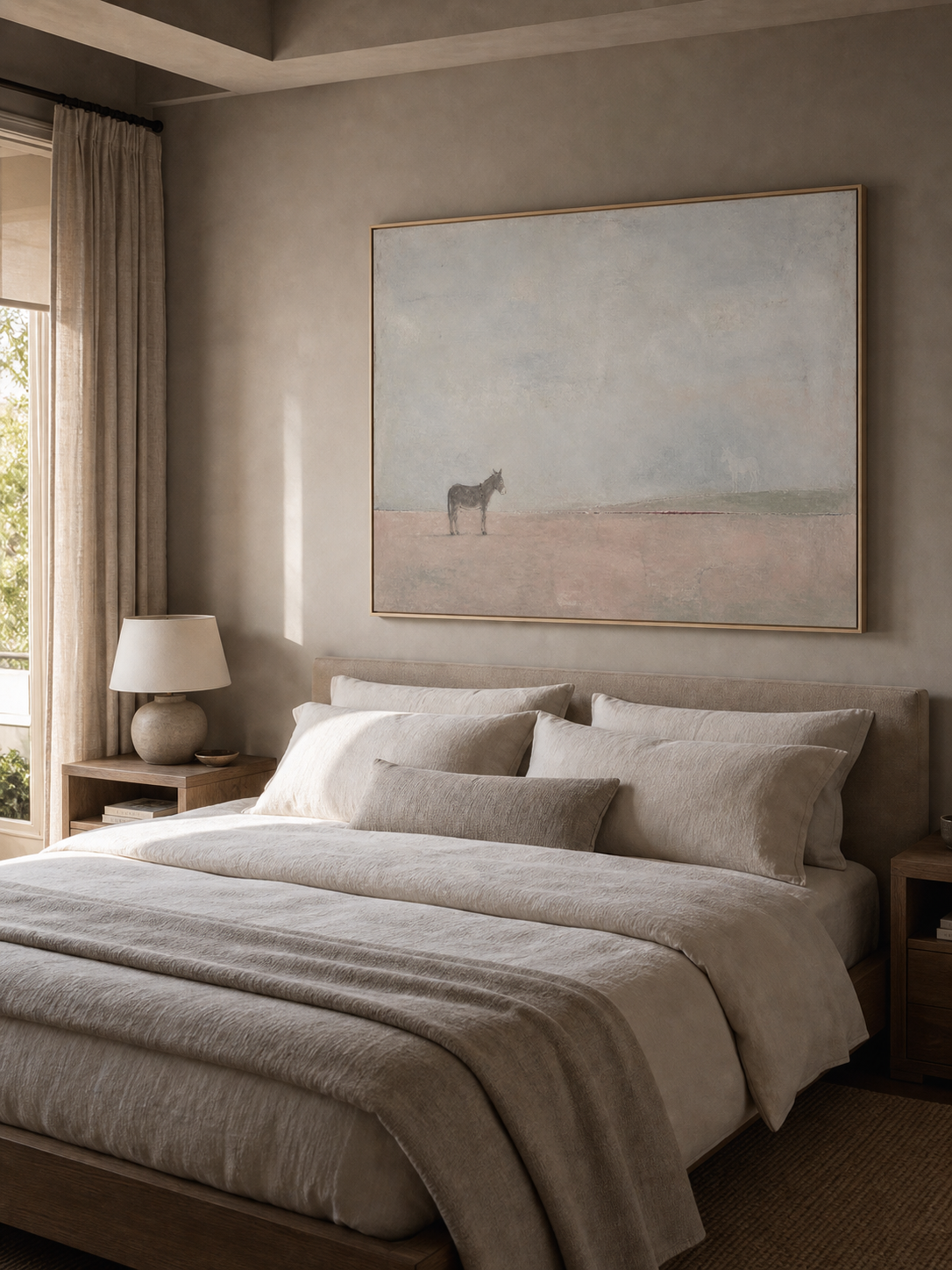 Rustic Minimalist Donkey Painting For Modern Farmhouse Wall Decor Art