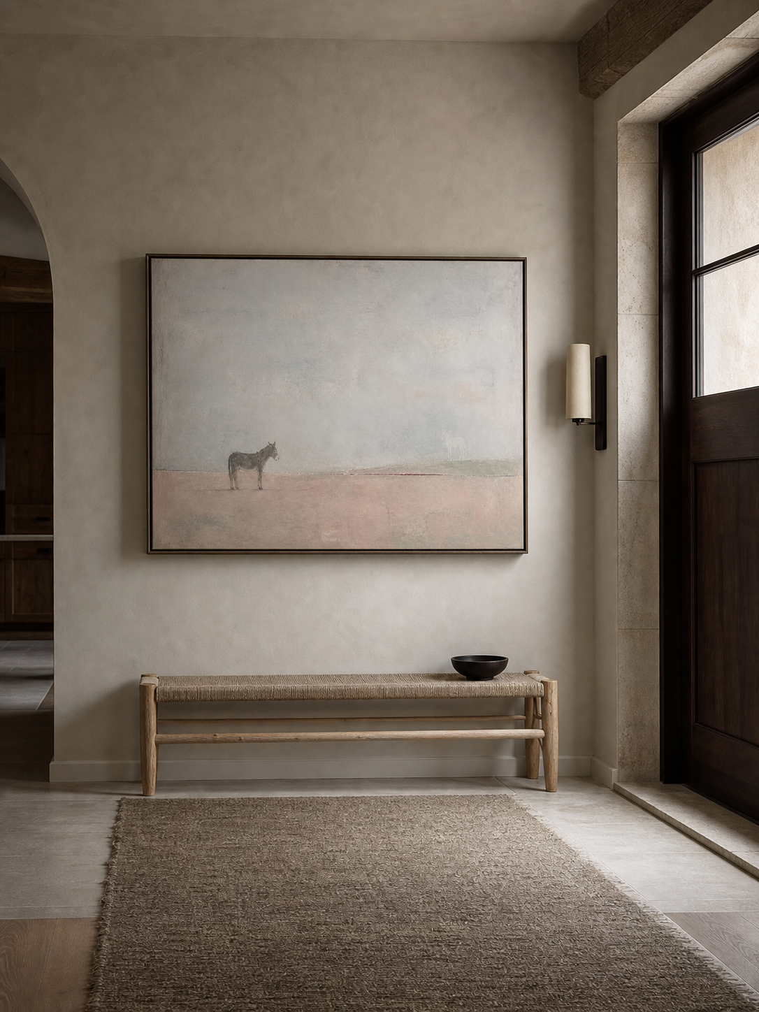 Rustic Minimalist Donkey Painting For Modern Farmhouse Wall Decor Art