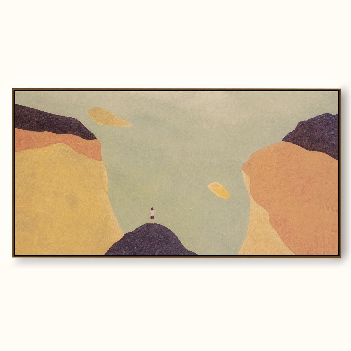 Minimalist Earth Tone Canyon Canvas Art Modern Landscape Wall Decor