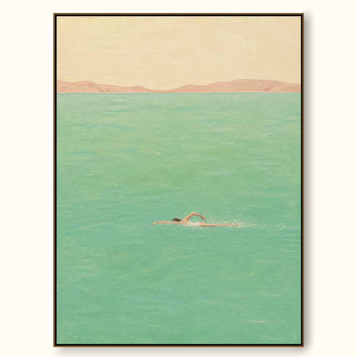 Mint Turquoise Swimming Wall Art For Calm Modern Home Bedroom Interiors