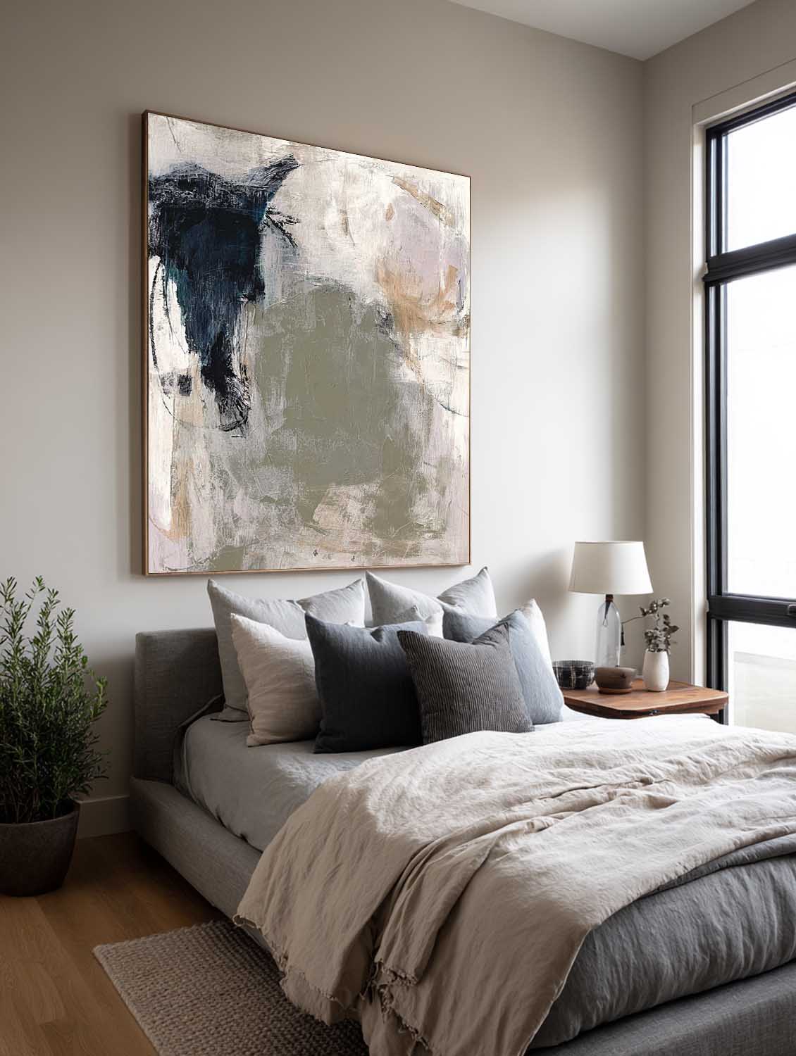Contemporary Abstract Artwork Modern Original Abstract Wall Decor Neutral Gray And Beige Wall Art
