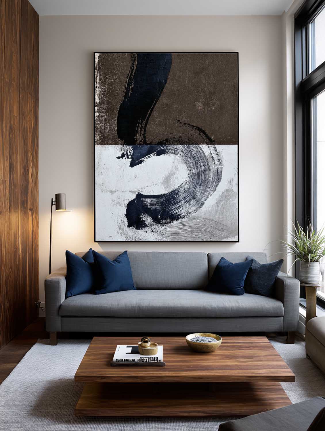 Handmade White And Brown Textured Canvas Minimalist Neutral Wall Art Wabi Sabi Brown And White Abstract Canvas