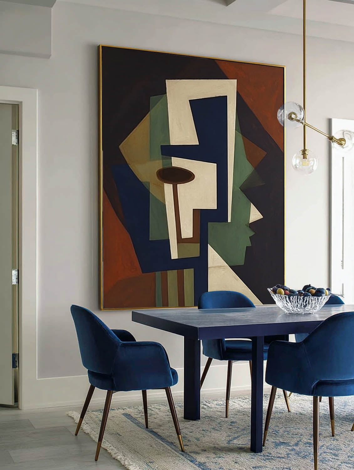Large Handmade Minimalist Face Portrait Painting Colorful Abstract Handmade Face Art Original Modern Abstract Face Painting