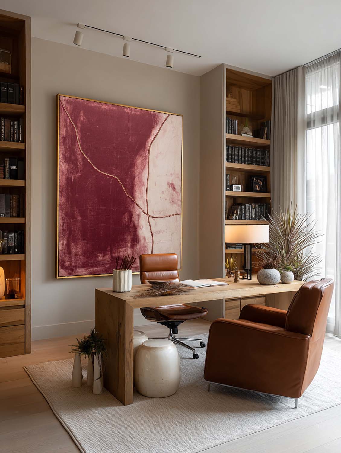 Large Red Abstract Painting original Red Abstract Wall Art Burgundy Abstract Painting for Wall Decor