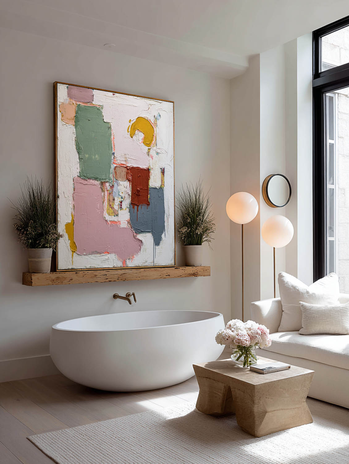 Minimalist Multicolor Abstract Oil Painting Hand-Painted Multicolor Canvas Artwork Handmade Abstract Wall Art