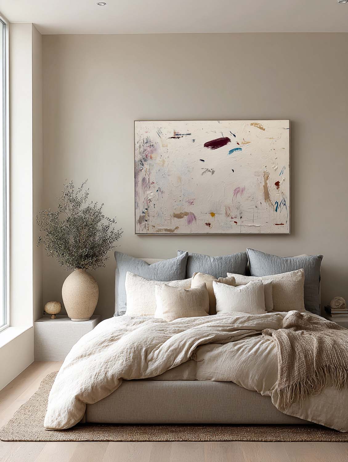 Minimalist Neutrals Graffiti Abstract Wall Art Original Beige And Gray Canvas Art Original Texture Canvas Art