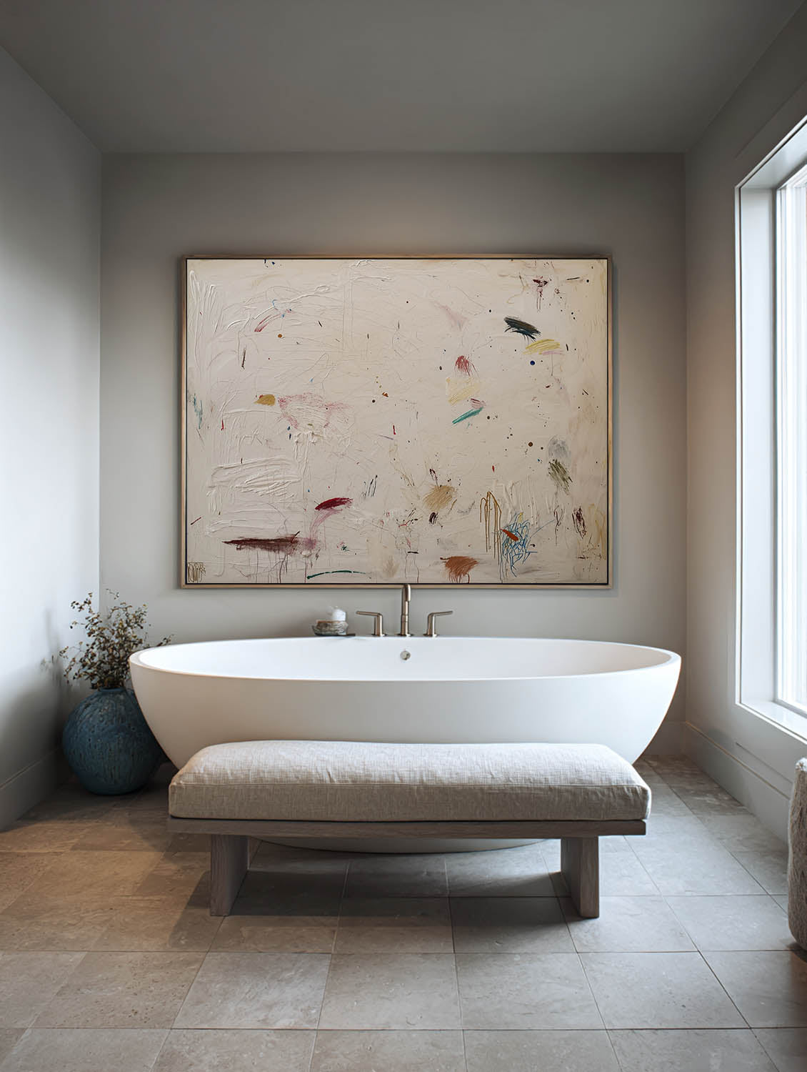 Handmade Neutral Beige Oil Painting Original Light Brown Abstract Canvas Art Large Beige Texture Graffiti Oil Painting