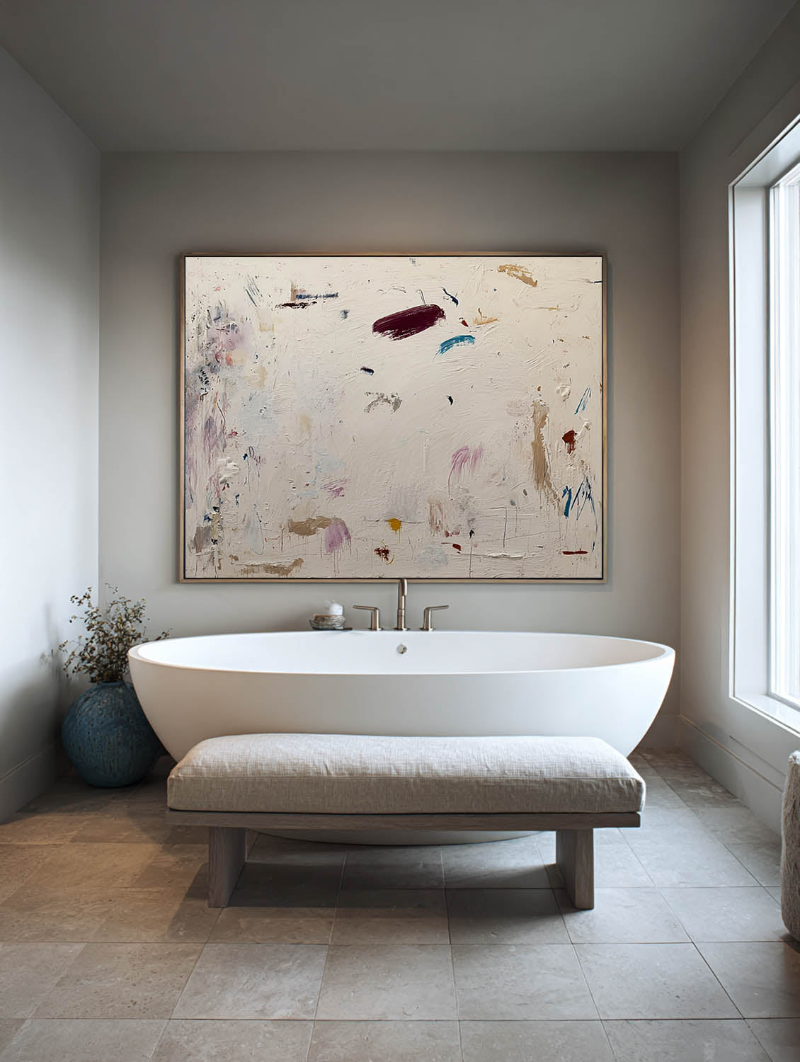 Minimalist Neutrals Graffiti Abstract Wall Art Original Beige And Gray Canvas Art Original Texture Canvas Art