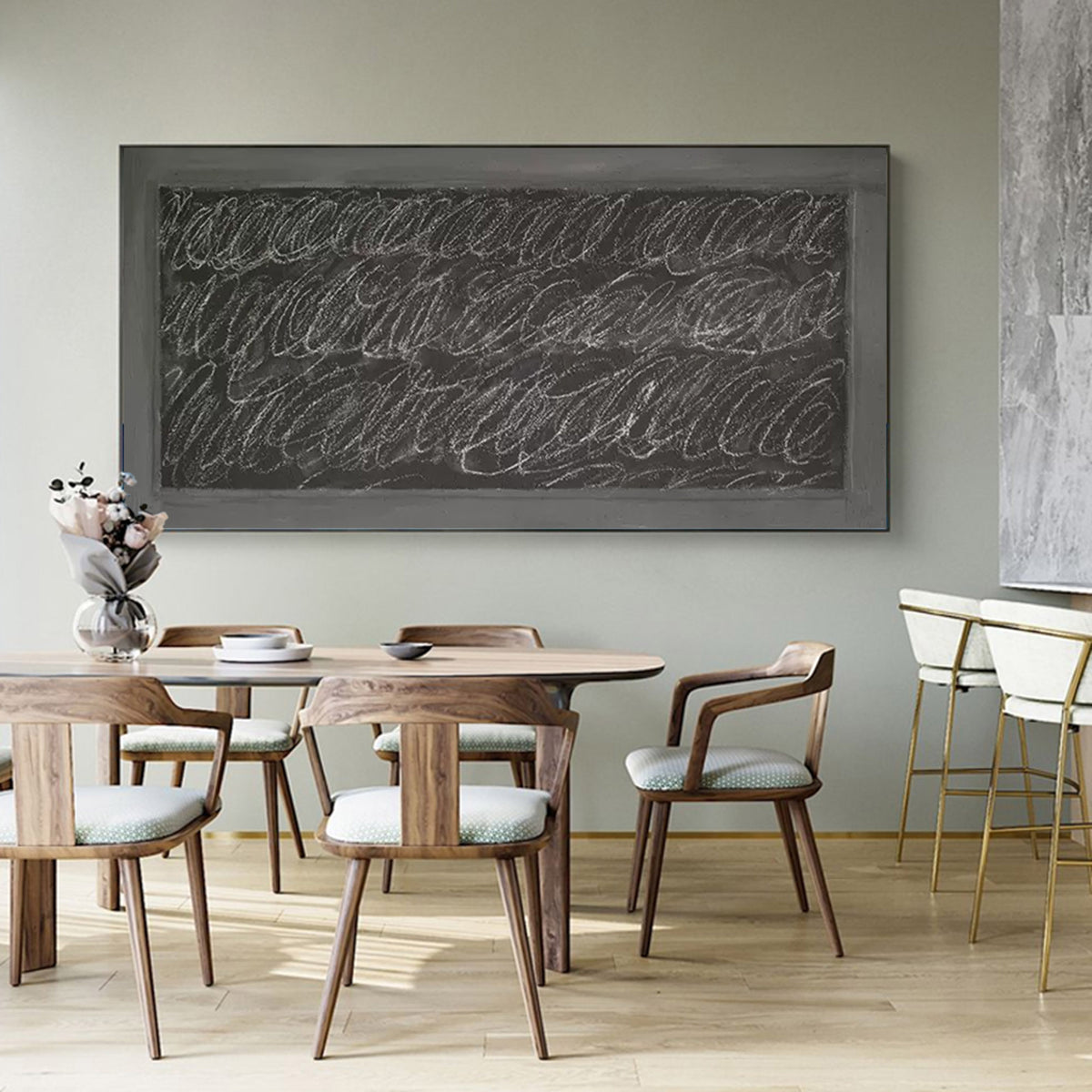 Picture of Large Contemporary Minimalist Art Minimal Art Painting Framed Modern ...