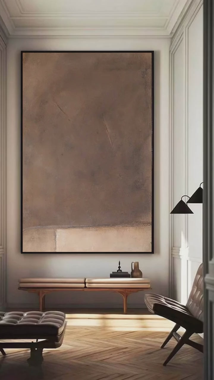 Minimalist Brown Abstract Wall Art Brown Minimalist Painting On Canvas Large Brown Texture Painting