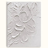 Original 3d Textured Wall Art White Flower Painting On Canvas Living Room Wall Art