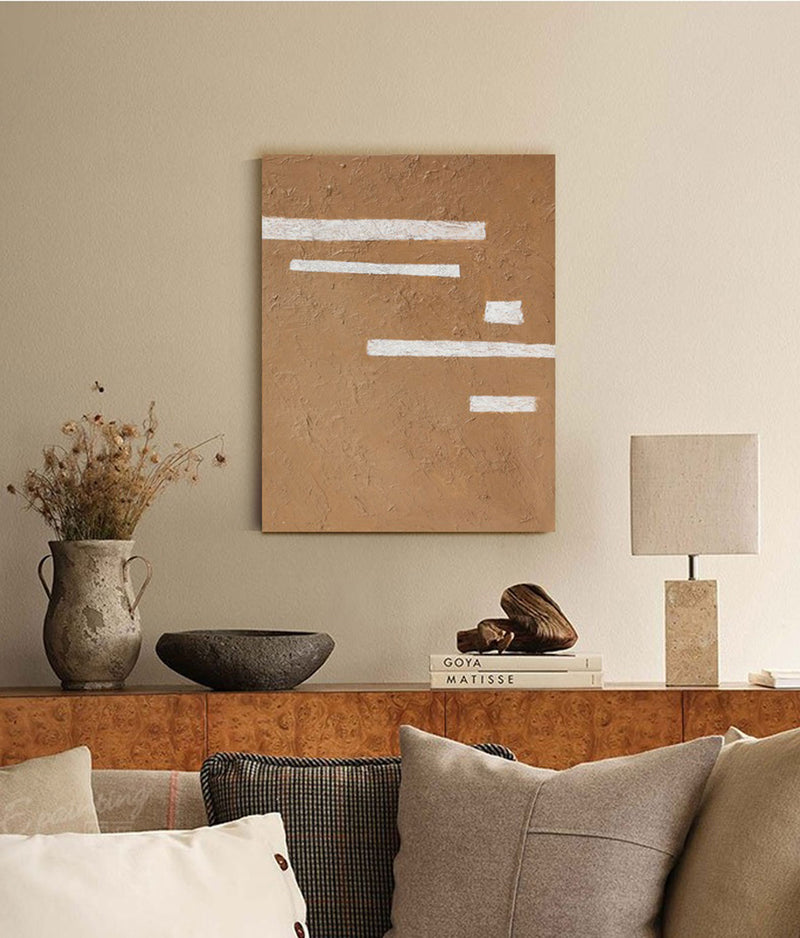 textured minimalist line art painting acrylic simplistic art for living room