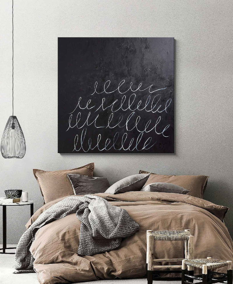 minimalist black and white art framed modern abstract minimalist painting large 