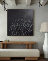 minimalist black and white art framed modern abstract minimalist painting large 