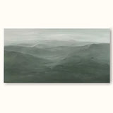 Large green minimalist landscape painting framed minimalist mountain painting minimal landscape art