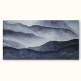 Extra large landscape minimalist painting acrylic Panoramic blue minimalist living room wall art