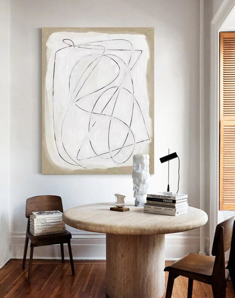 minimal line art painting minimalist acrylic painting framed japanese minimalist painting