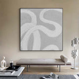 line art minimalist gray and white minimal painting for wall