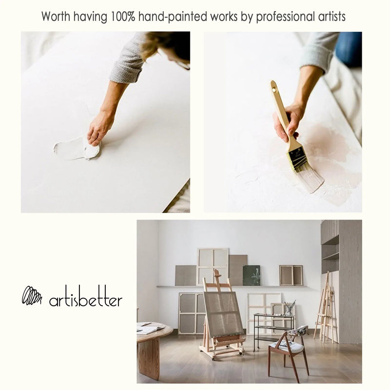 100% hand-painted minimalist canvas painting from professional artists - ArtIsBetter
