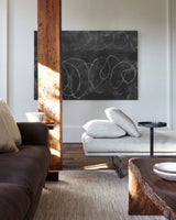 minimalist line painting black and white line art framed for living room decor