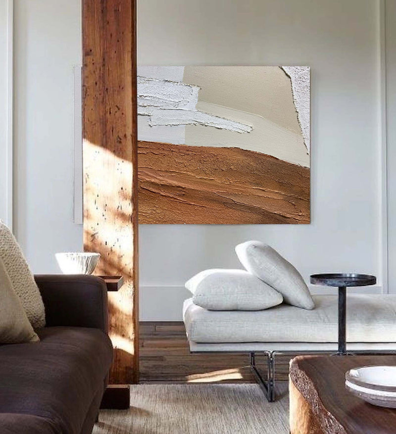 Brown modern minimalist painting oversized minimalist art simplistic art style wall painting minimal