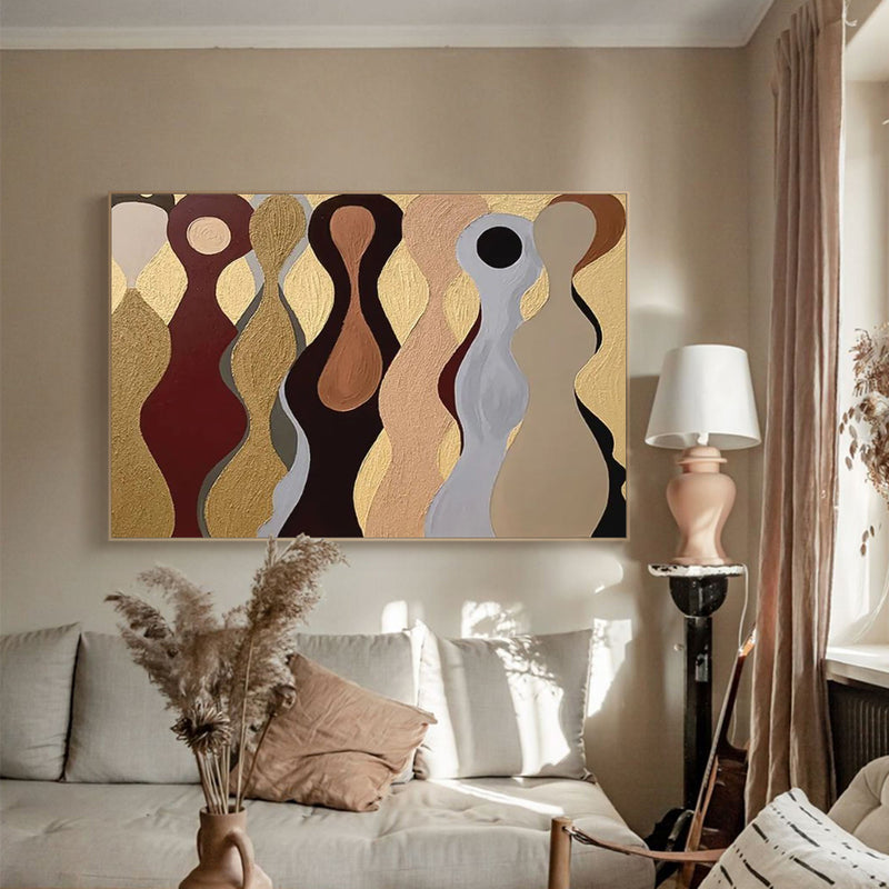 Abstract People Minimalist Wall Art Framed Abstract Minimalist Woman Painting Acrylic