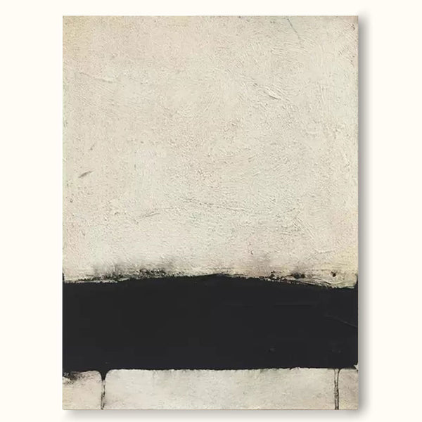 black and beige modern abstract minimalist painting vertical contemporary minimalist art