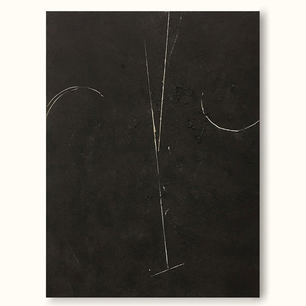 Black and white abstract minimalist line art Japanese minimalist painting contemporary minimalist art