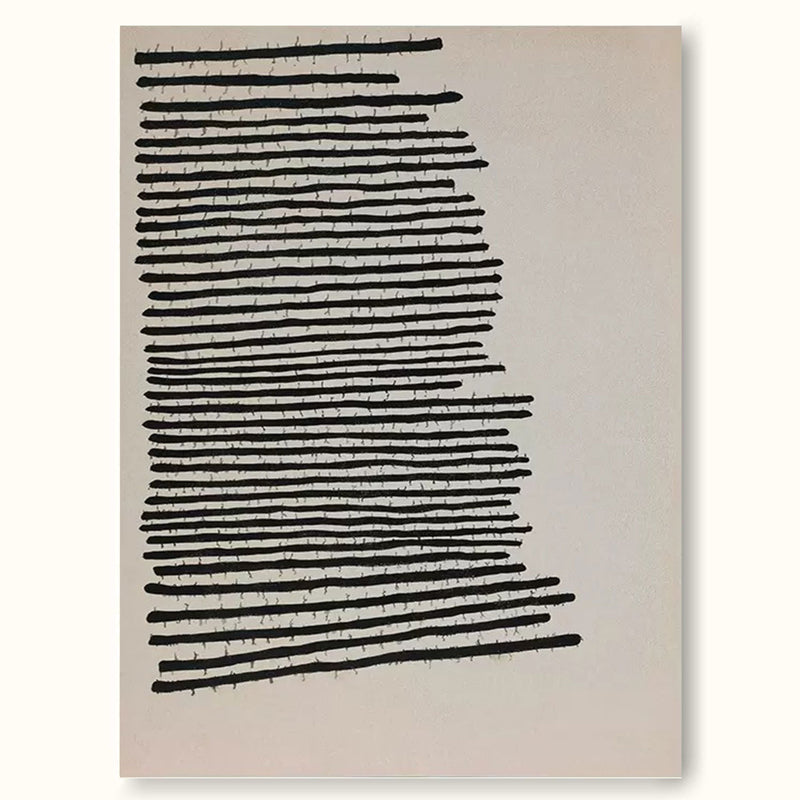 Simple minimalist black and white line art painting modern minimalist abstract art for living room
