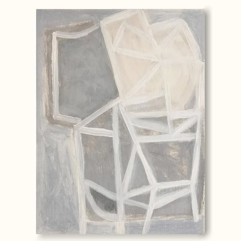 geometric minimalist abstract art minimal art painting gray and white minimalist canvas painting