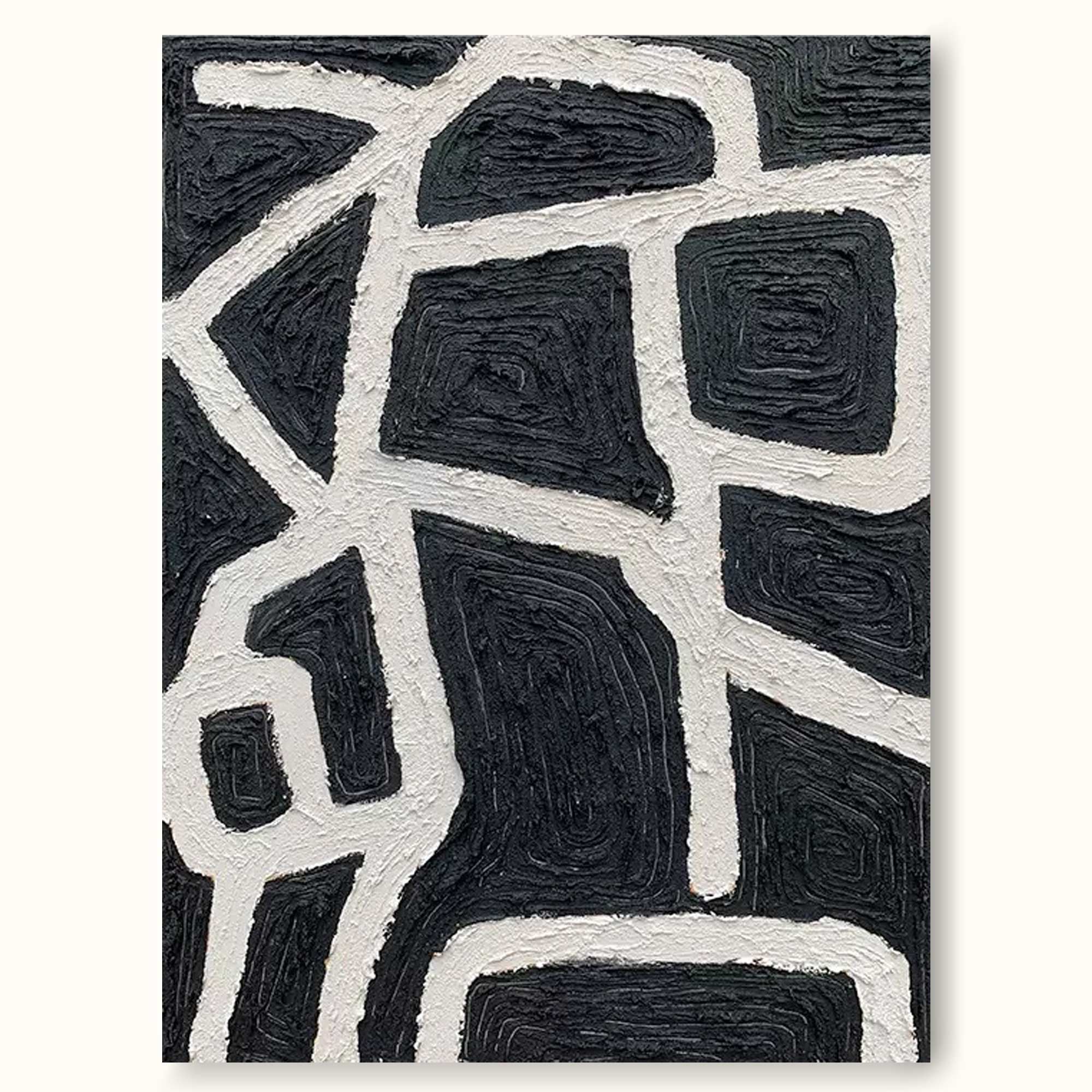 black and white minimalist painting framed large texture minimal painting canvas minimalist art 