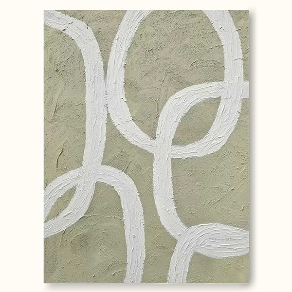 minimalist line painting green and white minimalist artwork framed minimal art style