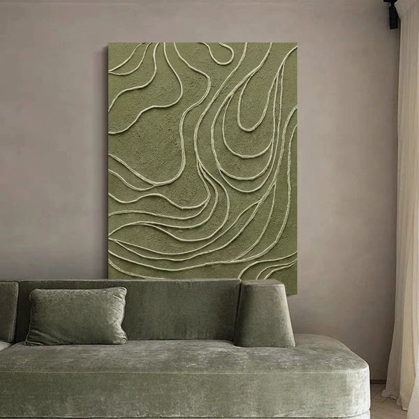 green abstract minimalist line art framed contemporary minimalist art famous minimalism art