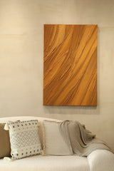 textured yellow modern abstract minimalist painting mixed media minimalist art for living room brown