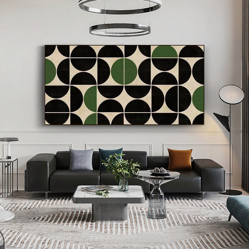 Large black and green minimalist art painting oversized modern minimalist painting minimal art painting