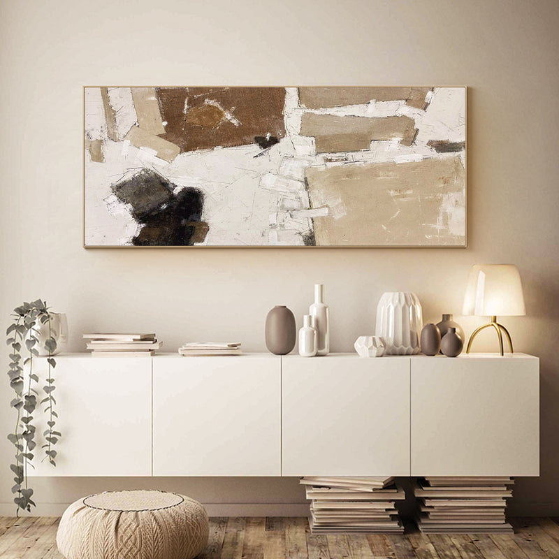 Extra Large brown abstract minimalist art oversized minimal painting acrylic for livingroom