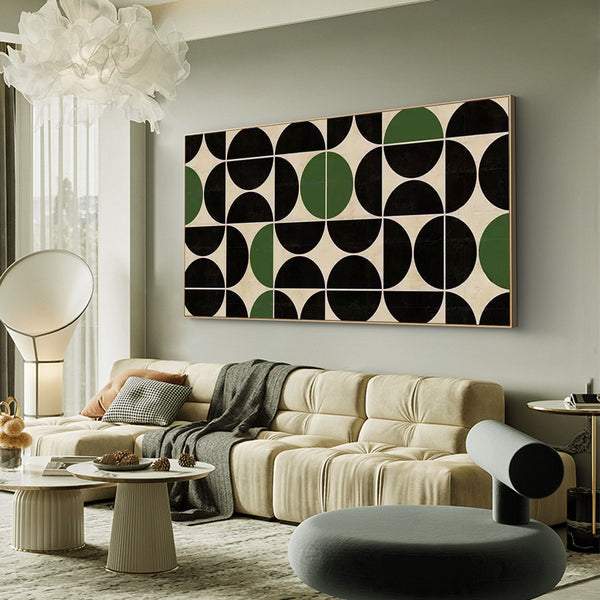 Large black and green minimalist art painting oversized modern minimalist painting minimal art painting