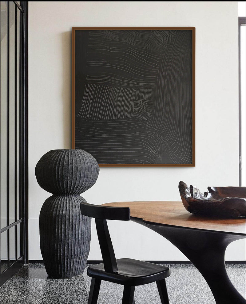 black and white minimalist line art abstract minimalist line painting acrylic large