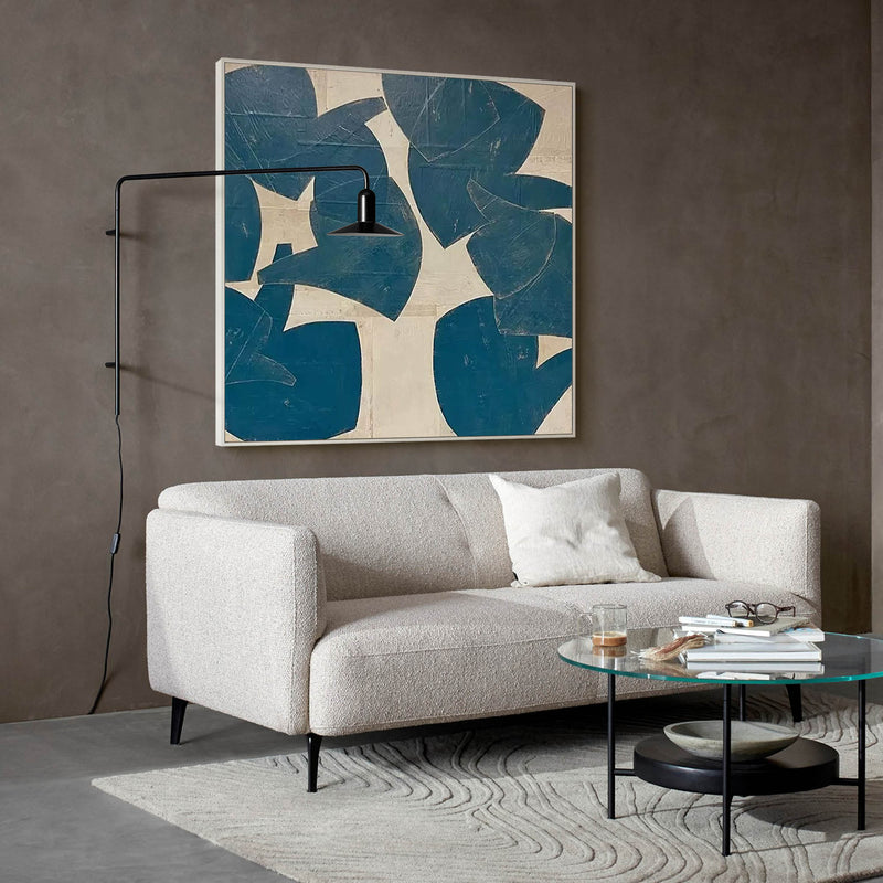 modern abstract minimalist art blue minimalist acrylic painting minimal wall decor