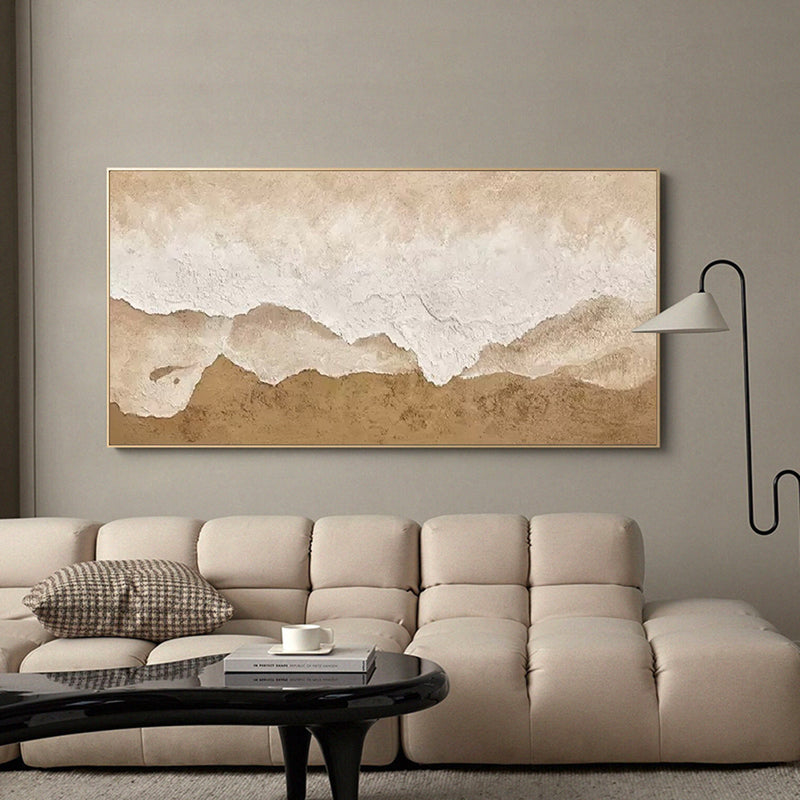 Large texture minimalist landscape painting Framed minimalist living room wall art